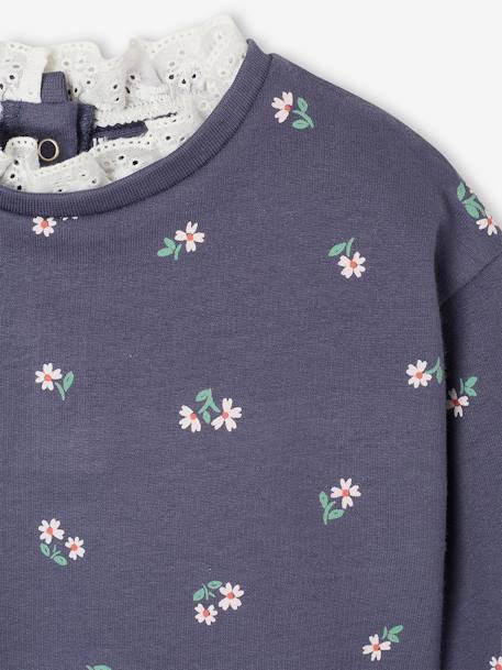 Sweat col en broderie anglaise bébé marine - vertbaudet enfant 