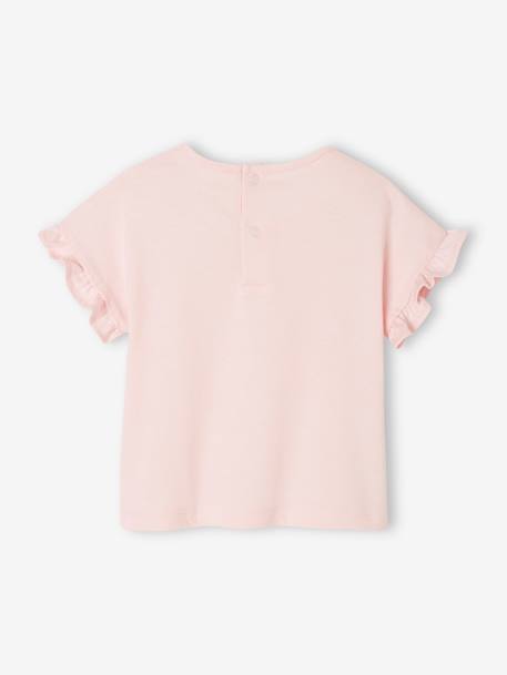 T-shirt voor baby's met boodschap in biologisch katoen lichtroze - vertbaudet enfant 