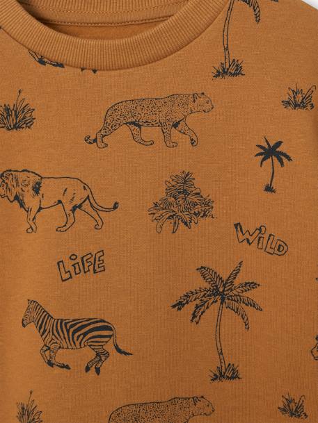 Sweat motifs crayonnés garçon écru+noix de pécan - vertbaudet enfant 