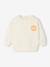 Babysweater met ronde kraag Basics ecru+saliegroen - vertbaudet enfant 