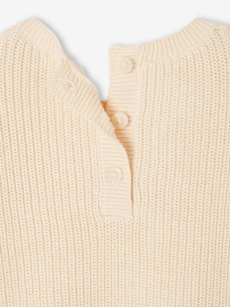 Pull bébé brodé vanille+vieux rose - vertbaudet enfant 