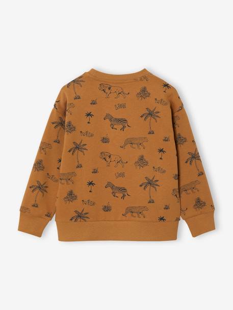 Sweat motifs crayonnés garçon écru+noix de pécan - vertbaudet enfant 