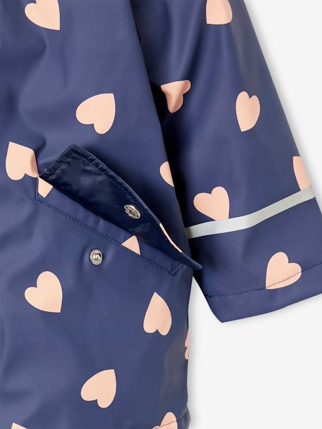 Ciré fille à capuche doublé sherpa anthracite+indigo+rose pâle - vertbaudet enfant 