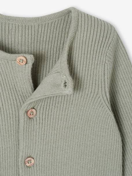 Set met shirt en broek voor baby's van tricot beige+blauwgroen+saliegroen+wit - vertbaudet enfant 