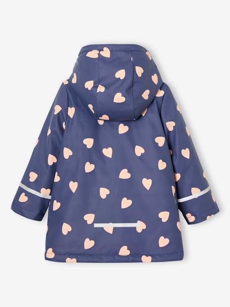 Ciré fille à capuche doublé sherpa anthracite+indigo+rose pâle - vertbaudet enfant 