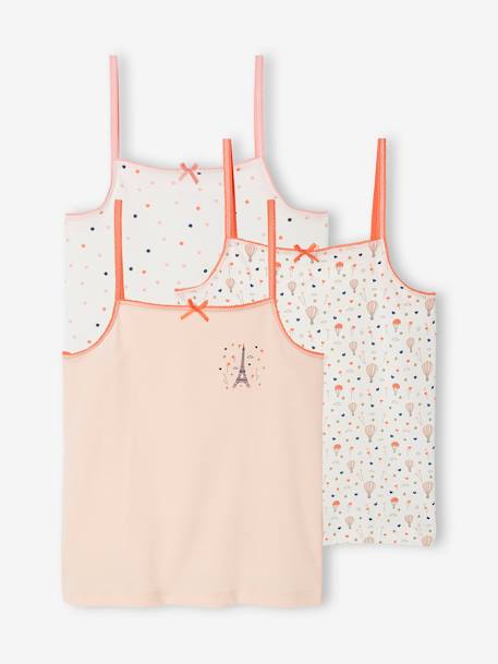 Lot de 3 débardeurs fantaisie Fille rose pâle - vertbaudet enfant 