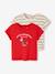 Set van 2 T-shirts voor baby, met korte mouwen rood - vertbaudet enfant 