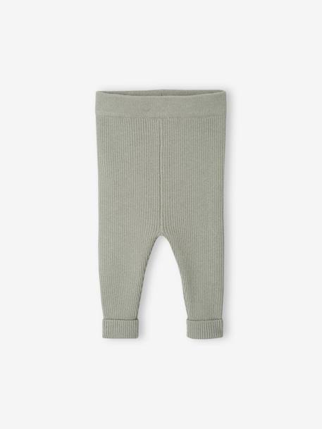 Set met shirt en broek voor baby's van tricot beige+blauwgroen+saliegroen+wit - vertbaudet enfant 
