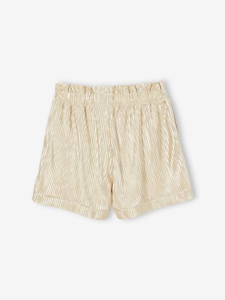 Laméshort met geplooid effect voor meisjes goud - vertbaudet enfant 