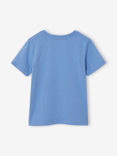 T-shirt Basics garçon imprimé devant blanc chiné+bleu+bleu pétrole+turquoise - vertbaudet enfant 