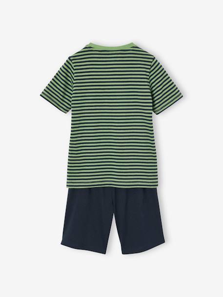 Lot pyjama + pyjashort garçon dinosaure vert - vertbaudet enfant 