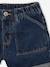 Short en jean fille bleu clair+bleu moyen+denim brut - vertbaudet enfant 