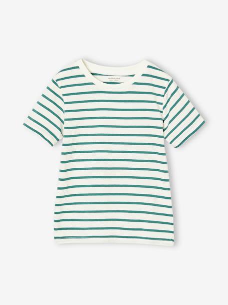 Set van 3 geassorteerde jongens-T-shirts met korte mouwen gemêleerd wit+pecannoot - vertbaudet enfant 