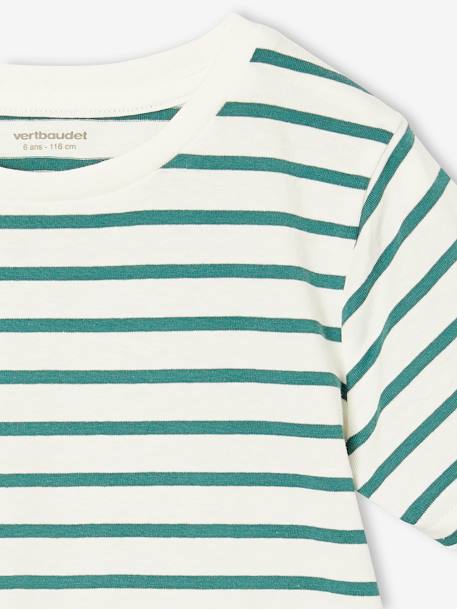 Set van 3 geassorteerde jongens-T-shirts met korte mouwen gemêleerd wit+pecannoot - vertbaudet enfant 