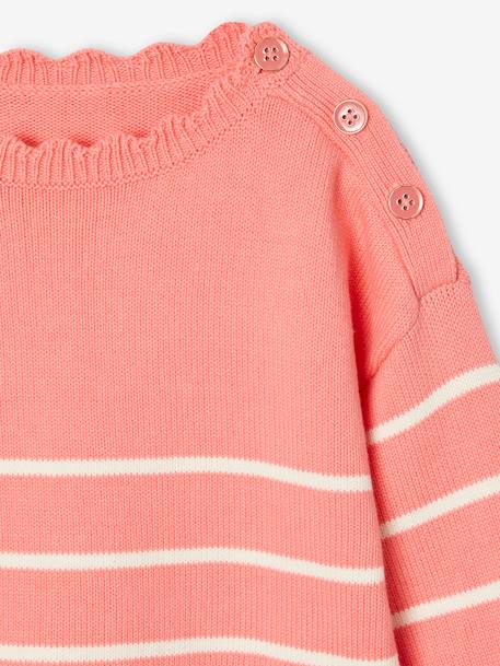 Sierlijke marinièretrui meisjes framboos+gemêleerd beige+marineblauw+rozen - vertbaudet enfant 