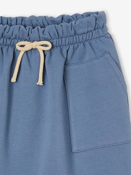 Jupe en molleton fille bleu chambray+rayé vert+rouge - vertbaudet enfant 