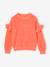 Pull à volants en maille fantaisie fille corail+vanille - vertbaudet enfant 