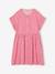 Robe à fleurs boutonnée fille bleu ciel+blush+écru - vertbaudet enfant 