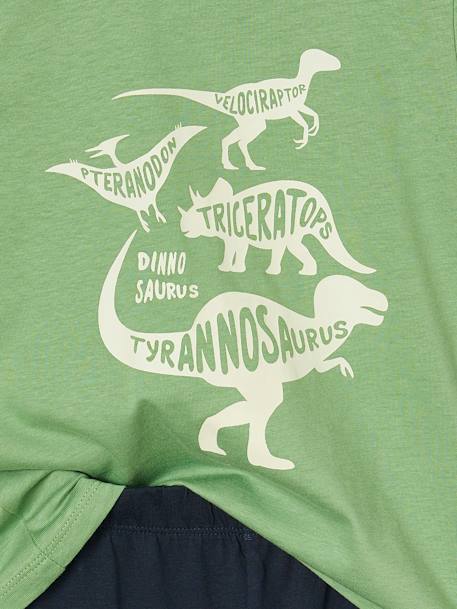Lot pyjama + pyjashort garçon dinosaure vert - vertbaudet enfant 