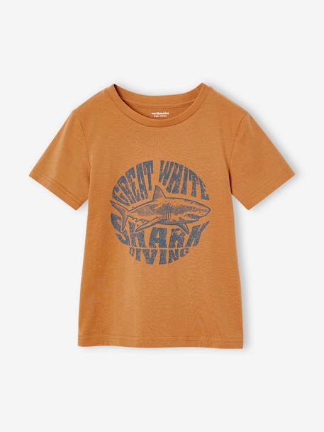 Set van 3 geassorteerde jongens-T-shirts met korte mouwen gemêleerd wit+pecannoot - vertbaudet enfant 