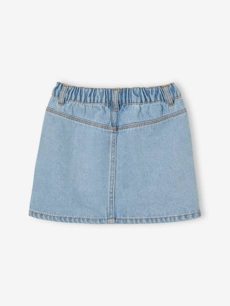 Jeans meisjesrok van Basics lichtblauw+middenblauw - vertbaudet enfant 