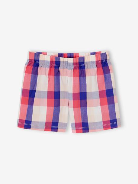 Pyjamabroek met kattenprint in popeline voor meisjes wit - vertbaudet enfant 