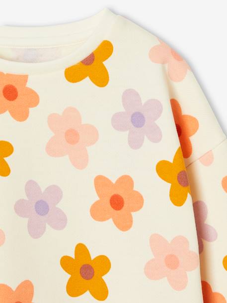 Sweat fille motifs fantaisie vanille - vertbaudet enfant 