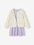 Meisjesset gewatteerd jack met bloemenprint + jurk paars+rozen - vertbaudet enfant 