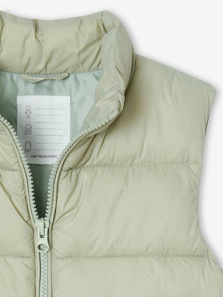 Doudoune fille légère sans manches vert sauge - vertbaudet enfant 