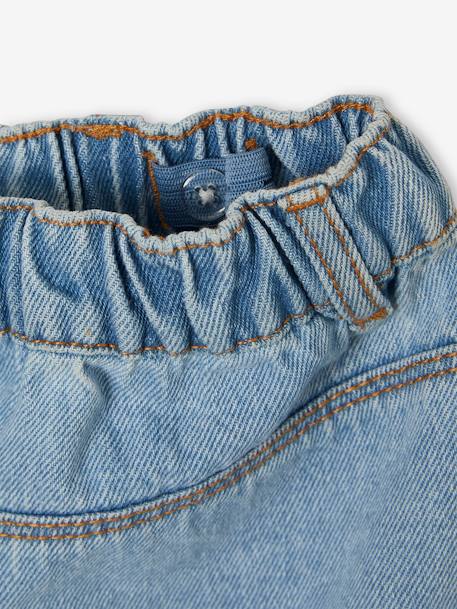 Jupe en jean fille bleu clair+bleu moyen - vertbaudet enfant 