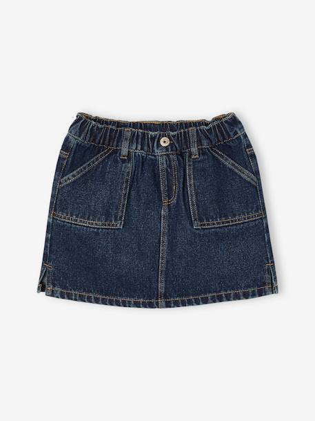 Jeans meisjesrok van Basics ongewassen denim - vertbaudet enfant 