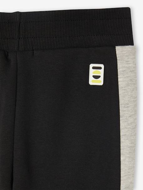 Joggingbroek voor jongens met contrasterende strepen marineblauw+zwart - vertbaudet enfant 