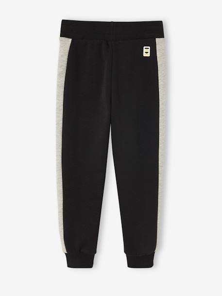 Joggingbroek voor jongens met contrasterende strepen marineblauw+zwart - vertbaudet enfant 