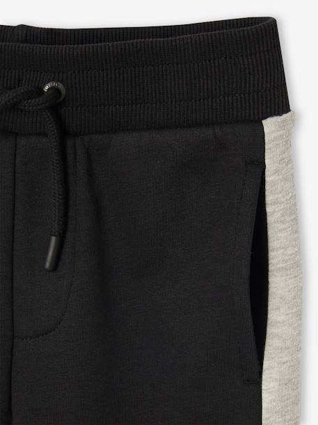Joggingbroek voor jongens met contrasterende strepen marineblauw+zwart - vertbaudet enfant 