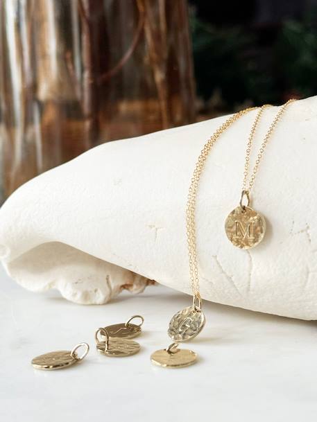 Médaille initiale, bijou doré à l'or fin Envie de fraise x 'Un de ces Quatre' or - vertbaudet enfant 