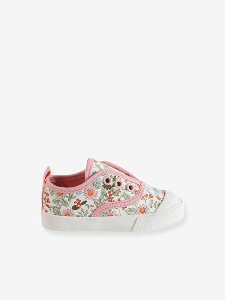 Stoffen elastische babysneakers roze, bedrukt - vertbaudet enfant 