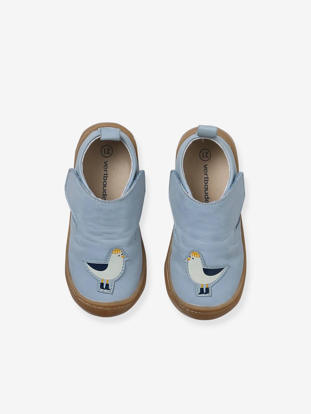 Chaussons Scratchés Pour Enfant Vertbaudet - Taille 27, Couleur Marine, Semelle Souple, Confortables