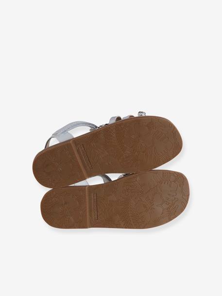 Leren kindersandalen met klittenband veel blauw+wit - vertbaudet enfant 