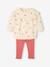 Set sweater met ruche + legging baby ecru+rozen - vertbaudet enfant 