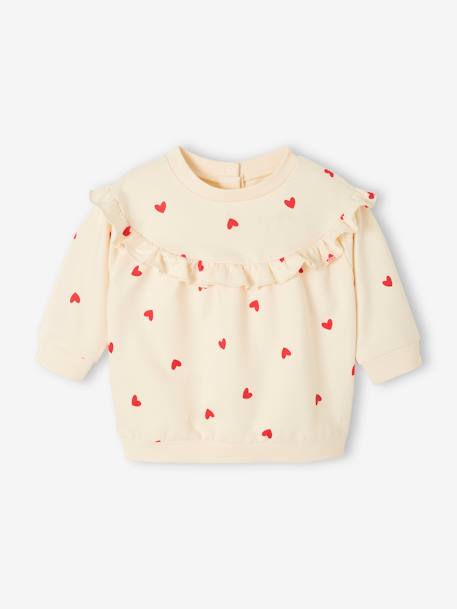 Set sweater met ruche + legging baby ecru+rozen - vertbaudet enfant 