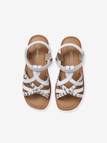 Sandales scratchées cuir enfant blanc - vertbaudet enfant 