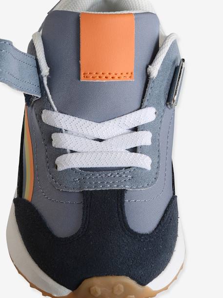 Kindersneakers met veters en klittenband, kleutercollectie blauw, bedrukt+kaki+veel beige+veel blauw - vertbaudet enfant 