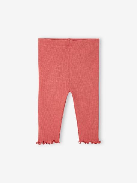 Set sweater met ruche + legging baby ecru+rozen - vertbaudet enfant 