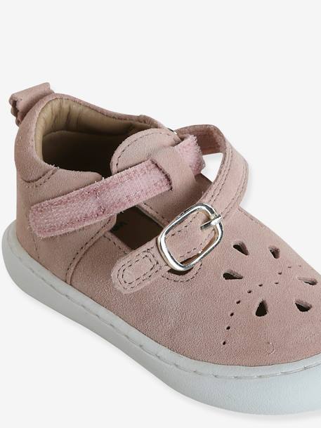 Leren babysandalen roze (poederkleur) - vertbaudet enfant 