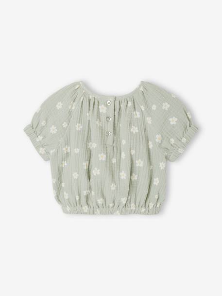 Blouse imprimée bébé vanille+vert de gris - vertbaudet enfant 