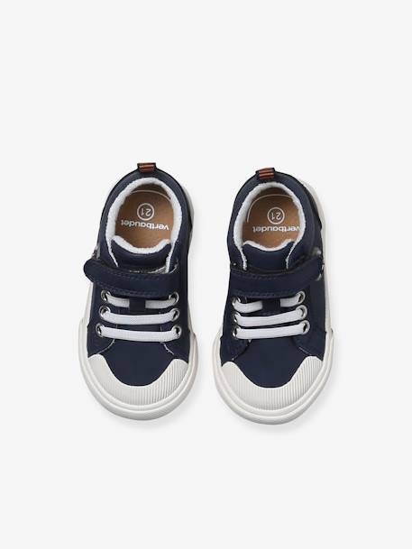 Vertbaudet baby sneakers met klittenband en veters marineblauw - vertbaudet enfant 