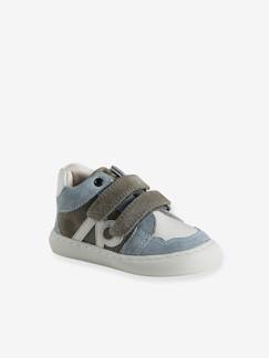 -Baskets bébé garçon en cuir à scratchs