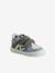 Baskets bébé garçon en cuir à scratchs bleu grisé+écru - vertbaudet enfant 