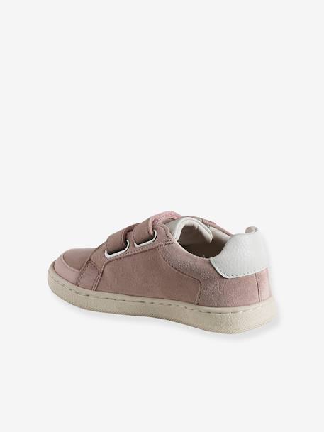 Baskets scratchées cuir enfant collection maternelle blanc+rose pâle - vertbaudet enfant 
