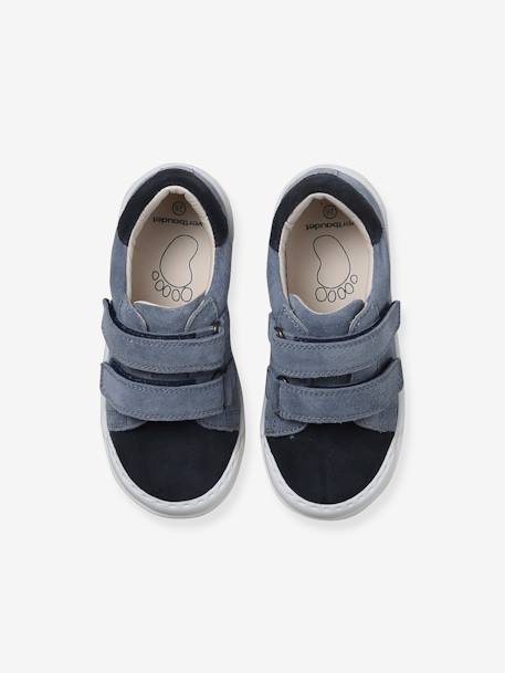 Leren sneakers met klittenband, kleutercollectie veel blauw - vertbaudet enfant 